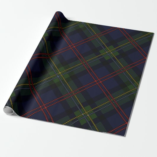 Tartan Pset Clan Malcolm Scottish Pattern Cadeaupapier (Uitgerold)