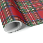 Tartan Pset Clan Stewart Red Green Rustic Cadeaupapier (Rol Hoek)