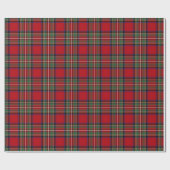 Tartan Pset Clan Stewart Red Green Rustic Cadeaupapier (Vlak)