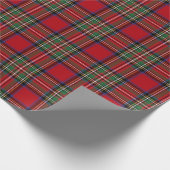 Tartan Pset Clan Stewart Red Green Rustic Cadeaupapier (Hoek)