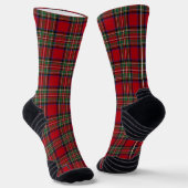 Tartan Pset Clan Stewart Red Green Rustic Sokken (Gebogen)