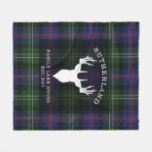 Tartan Pset Clan Sutherland Familie Lake House Fleece Deken (Voorkant (Horizontaal))