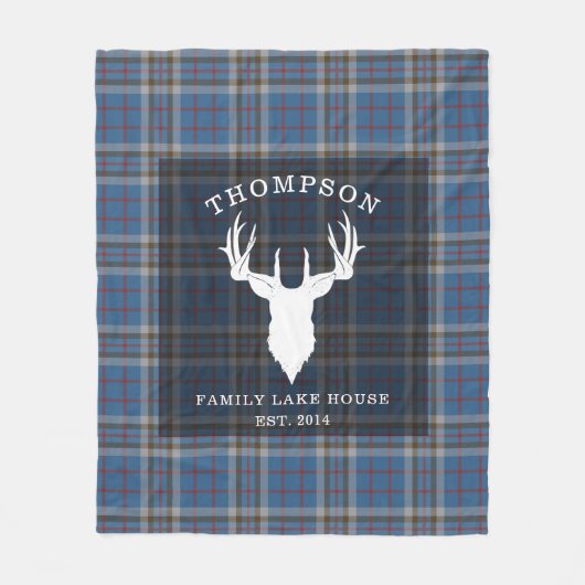 Tartan Pset Clan Thompson Family Lake House Fleece Deken (Voorkant)