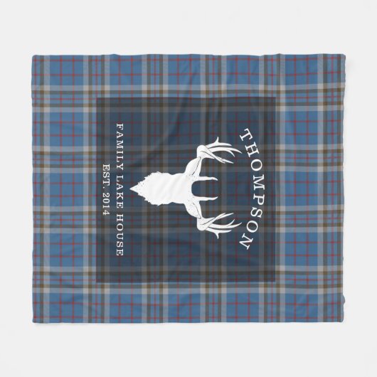 Tartan Pset Clan Thompson Family Lake House Fleece Deken (Voorkant (Horizontaal))