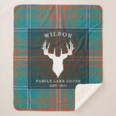 Tartan Pset Clan Wilson Family Lake House Sherpa Deken (Voorkant)