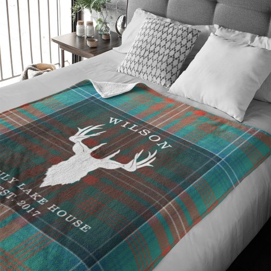 Tartan Pset Clan Wilson Family Lake House Sherpa Deken
