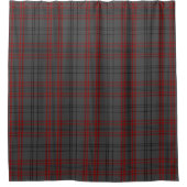 Tartan Pset Dark Grey & Deep Red Douchegordijn (Voorkant)