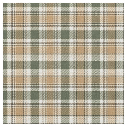 Tartan Pset - Earth Tones Stof (Close Up)