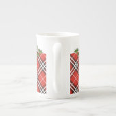 Tartan Pset en Holly Bone China Mok met kerstmis (Achterkant)