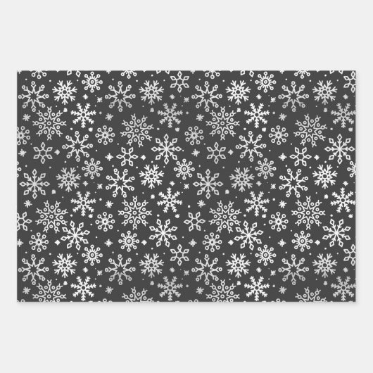 Tartan Pset en Snowflake Monochroom Inpakpapier Vel (Voorkant 2)