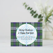 Tartan Pset en Snowflakes kerstkaart Briefkaart (Staand voorkant)