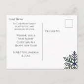 Tartan Pset en Snowflakes kerstkaart Briefkaart (Achterkant)