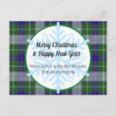 Tartan Pset en Snowflakes kerstkaart Briefkaart (Voorkant)
