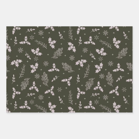 Tartan Pset Farmhouse Green en Brown Inpakpapier Vel (Voorkant 3)