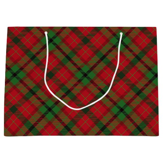 Tartan Pset Holiday Festive Kerstmis Large Cadeautasje (Voorkant)
