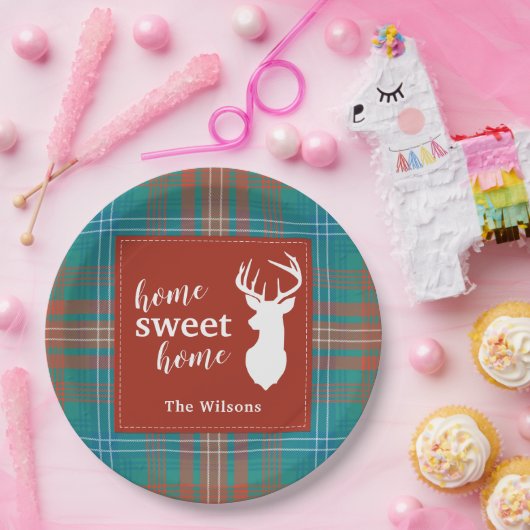 Tartan Pset Kerstmis Clan Wilson - Gepersonaliseer Papieren Bordje (Feest)