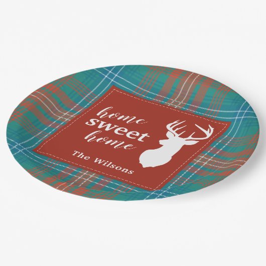 Tartan Pset Kerstmis Clan Wilson - Gepersonaliseer Papieren Bordje (Gekanteld)
