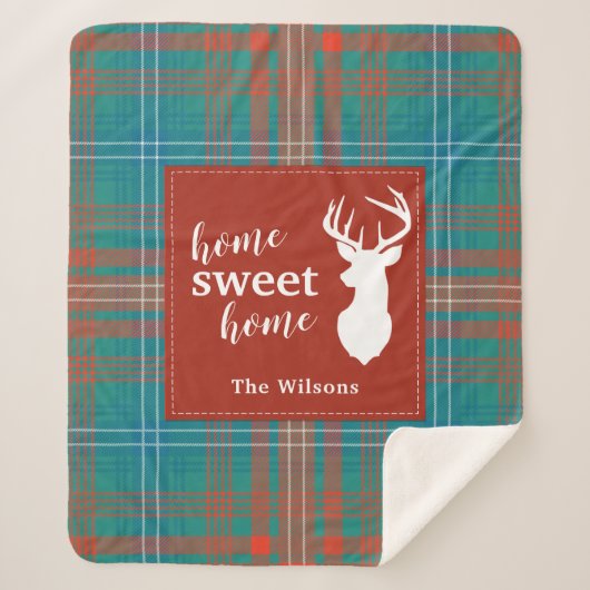 Tartan Pset Kerstmis Clan Wilson - Gepersonaliseer Sherpa Deken (Voorkant)