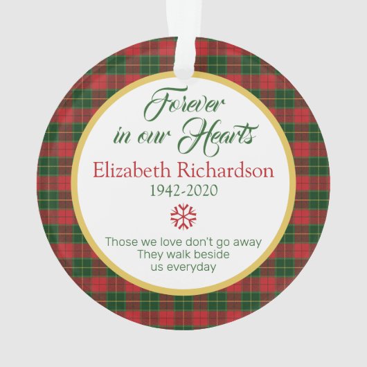 Tartan Pset Memorial FotoKerstmis Ornament (achterkant)