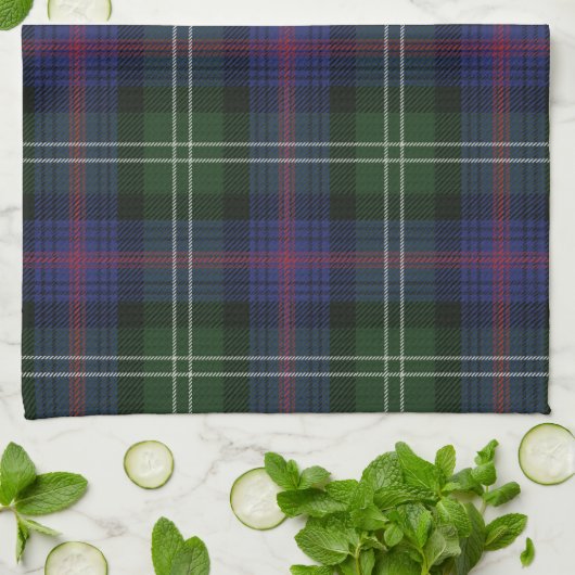 Tartan Pset Monogram Naam Rustic Clan Sutherland Theedoek (Gevouwen)