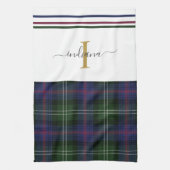 Tartan Pset Monogram Naam Rustic Clan Sutherland Theedoek (Verticaal)