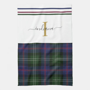 Tartan Pset Monogram Naam Rustic Clan Sutherland Theedoek