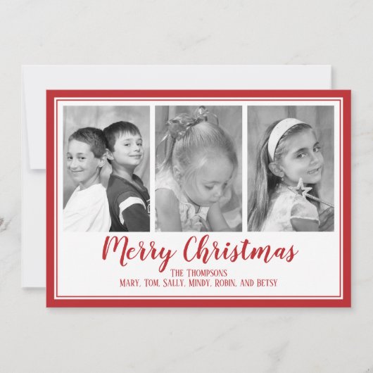 Tartan Pset Multi-Photo met kerstkaart (Voorkant)