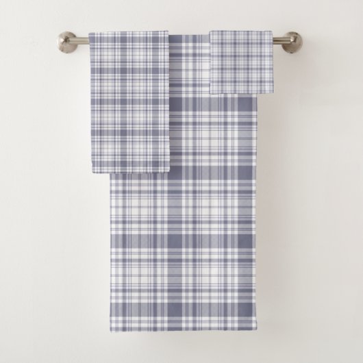Tartan Pset Paars & White No. 61 Bad Handdoek (Insitu)