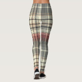 Tartan Pset Patroon rood grijs wit Leggings (Achterkant)