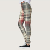 Tartan Pset Patroon rood grijs wit Leggings (Links)