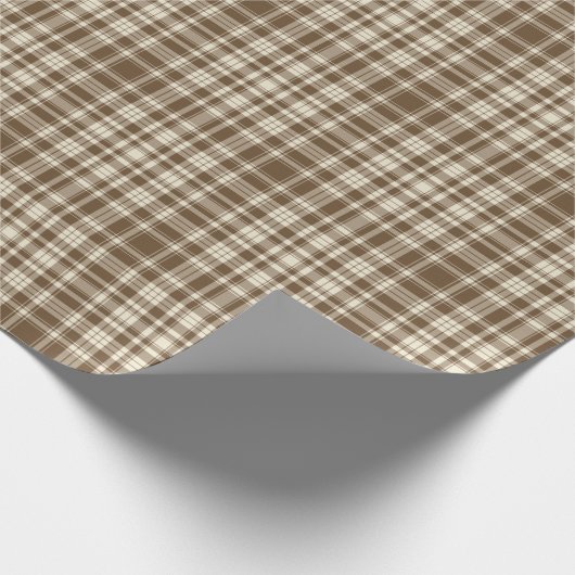 Tartan Pset Pattern Brown & Beige No. 70 Cadeaupapier (Hoek)
