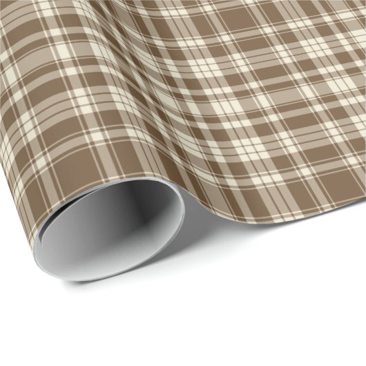Tartan Pset Pattern Brown & Beige No. 70 Cadeaupapier (Rol Hoek)
