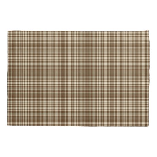 Tartan Pset Pattern Brown & Beige No. 70 Kussensloop (Achterkant-Links)