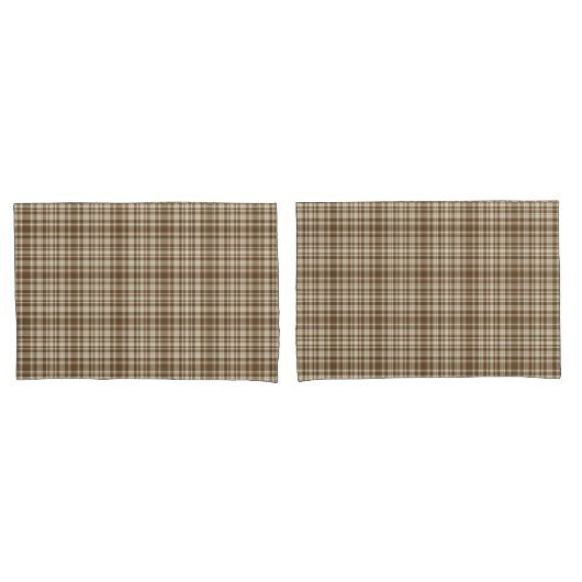 Tartan Pset Pattern Brown & Beige No. 70 Kussensloop (Voorkant-Set)