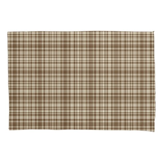 Tartan Pset Pattern Brown & Beige No. 70 Kussensloop (Voorkant-Links)