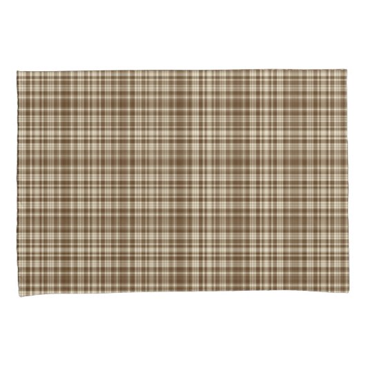 Tartan Pset Pattern Brown & Beige No. 70 Kussensloop (Voorkant-Rechts)