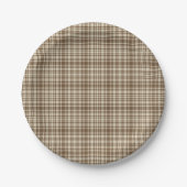 Tartan Pset Pattern Brown & Beige No. 70 Papieren Bordje (Voorkant)