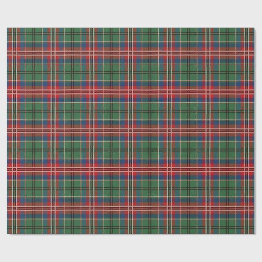 Tartan Pset Pattern Feestdagen Rustisch Klassiek Cadeaupapier (Vlak)