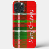 Tartan Pset Pattern personaliseren "Merry Kerstmis Case-Mate iPhone Case (Achterkant)