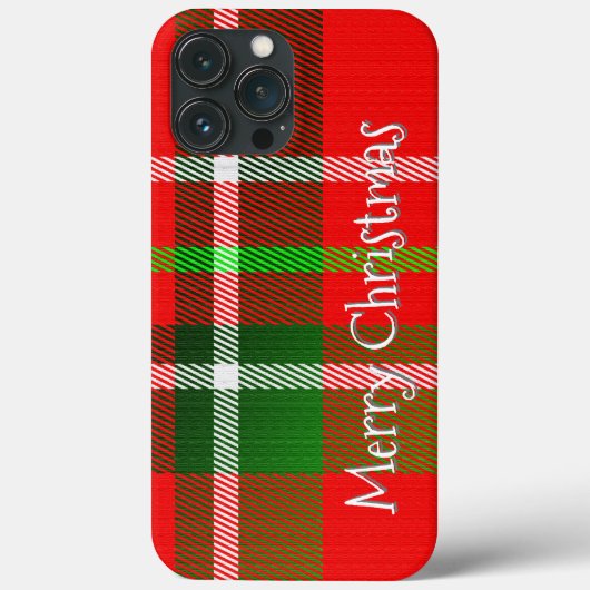 Tartan Pset Pattern personaliseren "Merry Kerstmis Case-Mate iPhone Case (Achterkant)