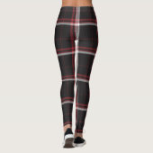 Tartan Pset Pattern Red Black White Striped Leggings (Achterkant)