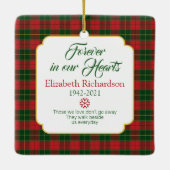 Tartan Pset Pine Boughs Memorial Keramisch Ornament (Achterkant)