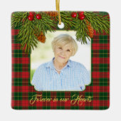Tartan Pset Pine Boughs Memorial Keramisch Ornament (Voorkant)