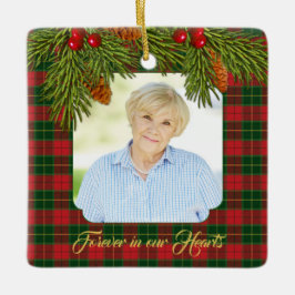 Tartan Pset Pine Boughs Memorial Keramisch Ornament