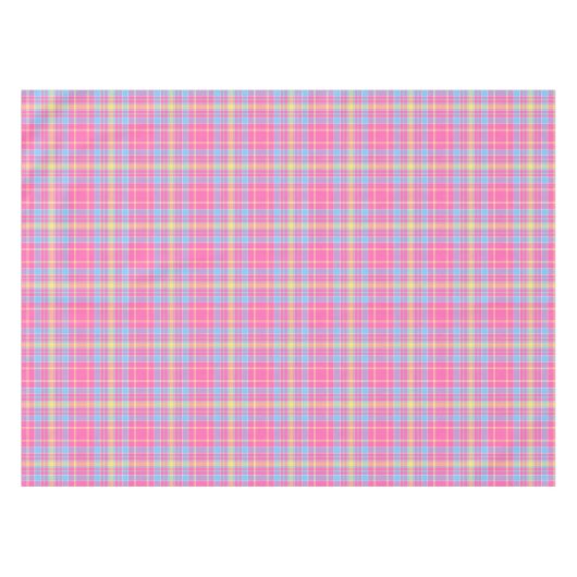 Tartan Pset Pink, Blue, Paars, Yellow No. 53 Tafelkleed (Voorkant (Horizontaal))