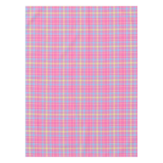 Tartan Pset Pink, Blue, Paars, Yellow No. 53 Tafelkleed (Voorkant)