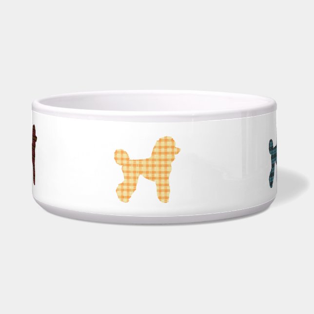 Tartan Pset Podle Dog Ceramic Pet Bowl. Voerbakje (Voorkant)