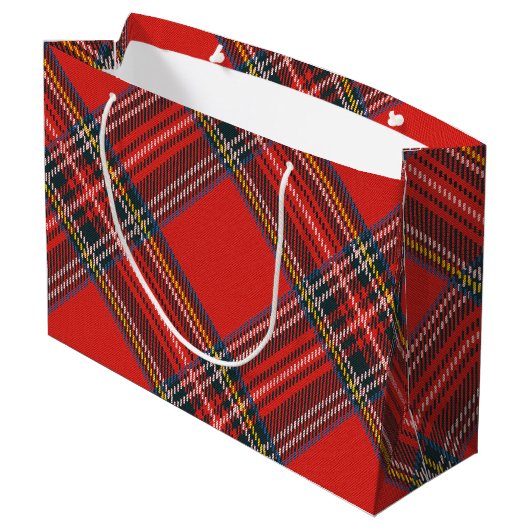Tartan Pset Red Kerstmis Groot Cadeauzakje (Achterkant Gekanteld)