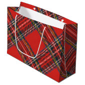Tartan Pset Red Kerstmis Groot Cadeauzakje (Voorkant Gekanteld)
