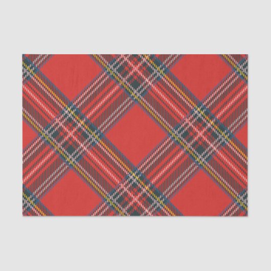 Tartan Pset Red Kerstmis Tissuepapier (Voorkant)